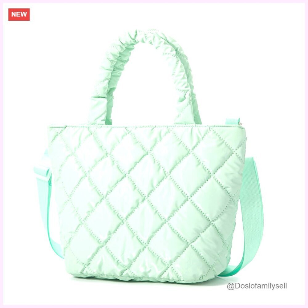 Quilted Mini Tote Bag with Adjustable Strap, Lightweight Crossbody Purse